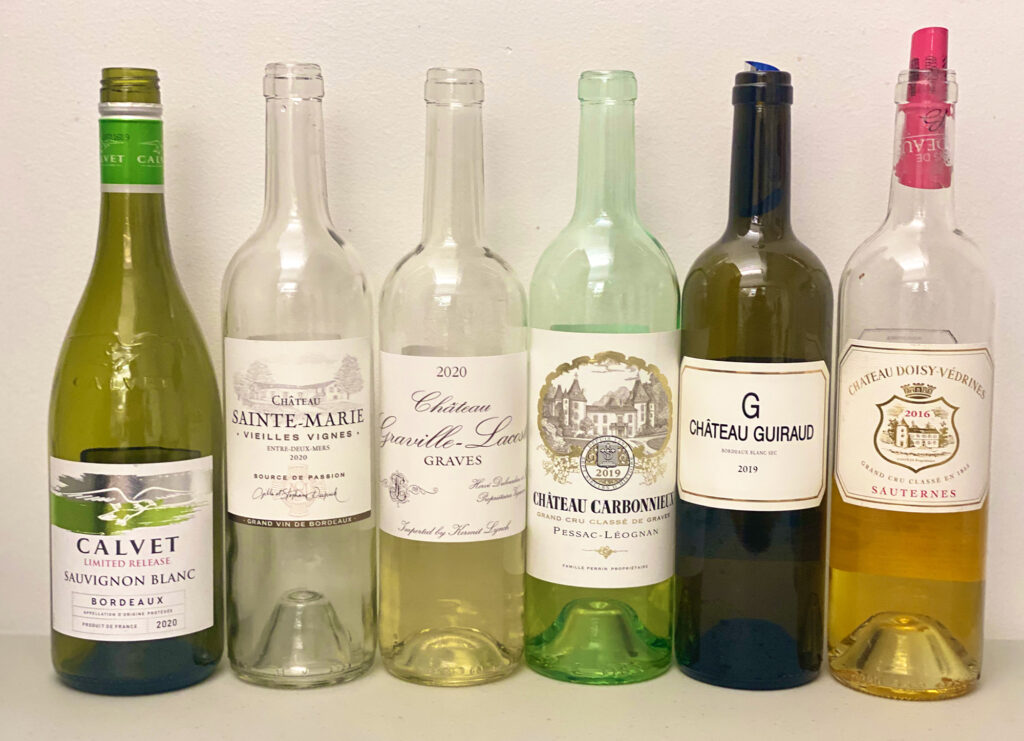 white bordeaux wine tasting