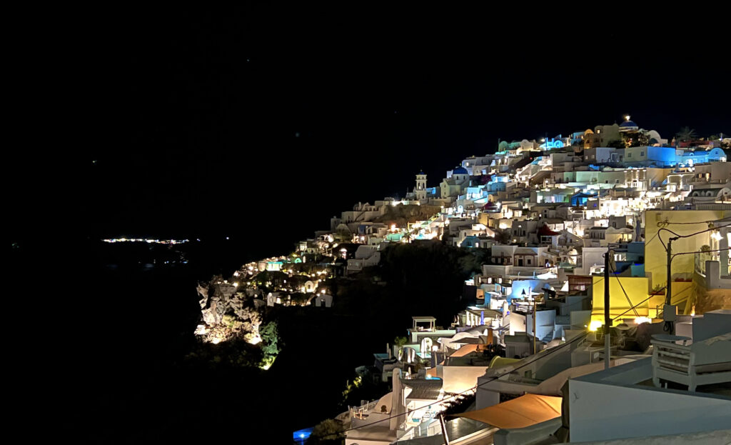 Santorini at night