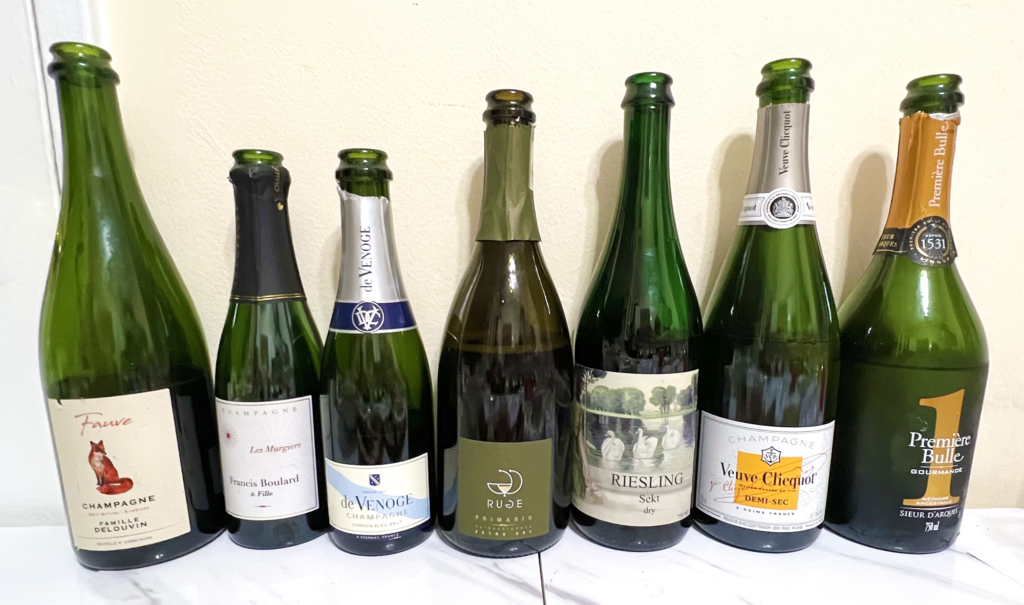 sparkling wine dosage lineup