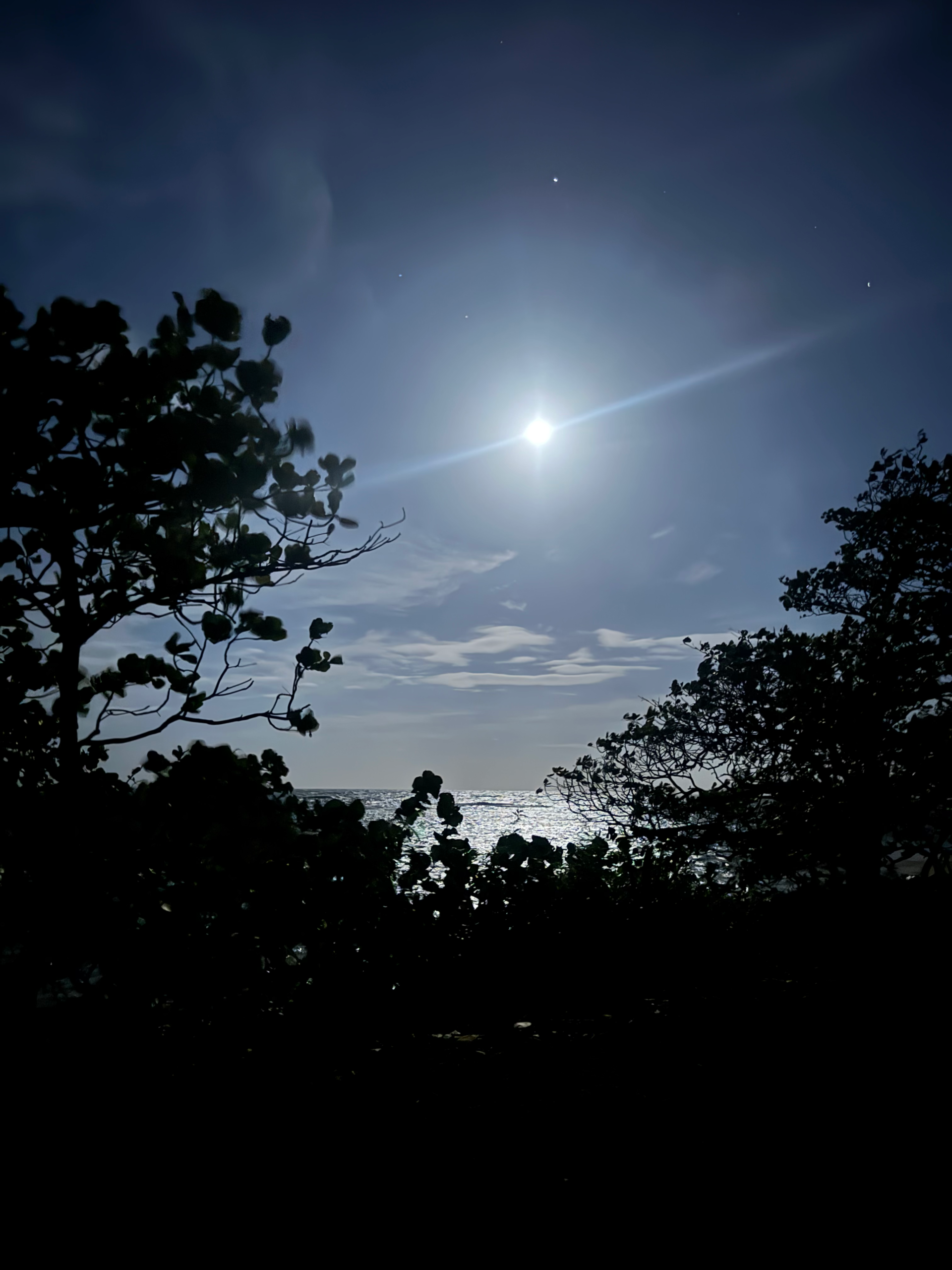Full moon over the sea on Big Corn Island.