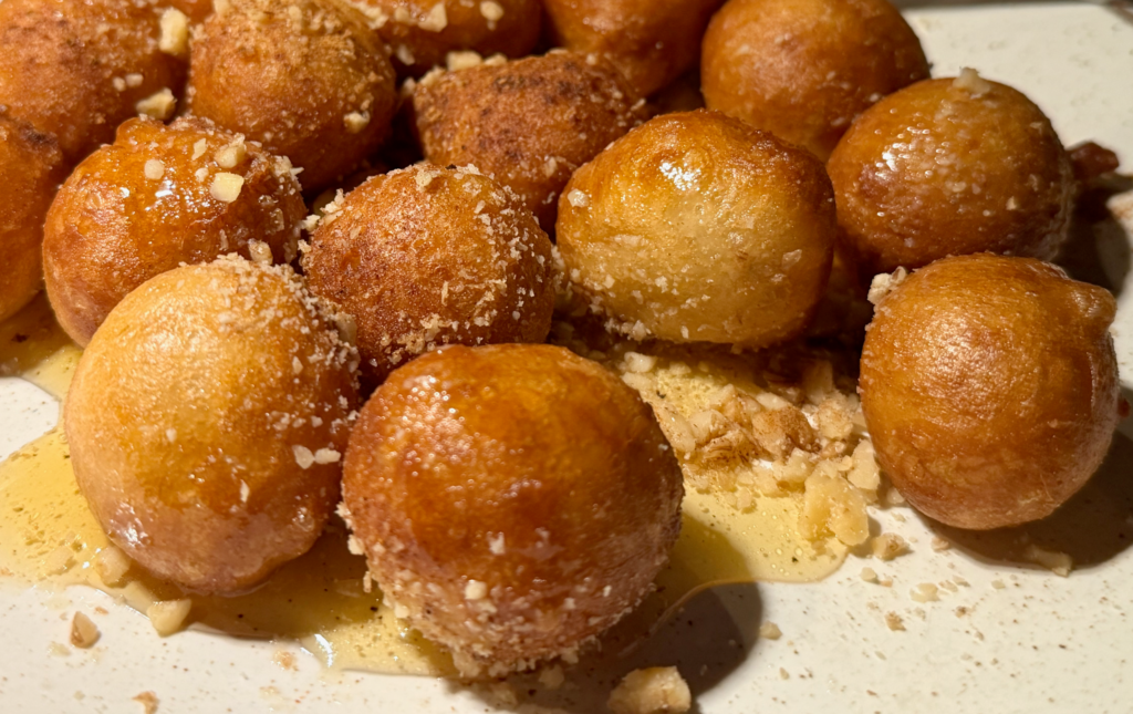 Tradition Donuts with Flower Honey at Elaia Restaurant
